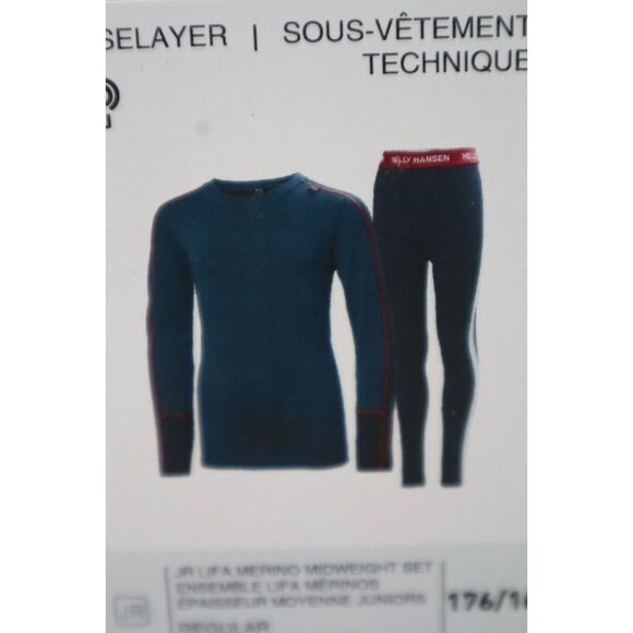 Helly Hansen 49403-589 Junior Sz 16 Blue LIFA Merino Active Base Layer Set - Picture 6 of 12